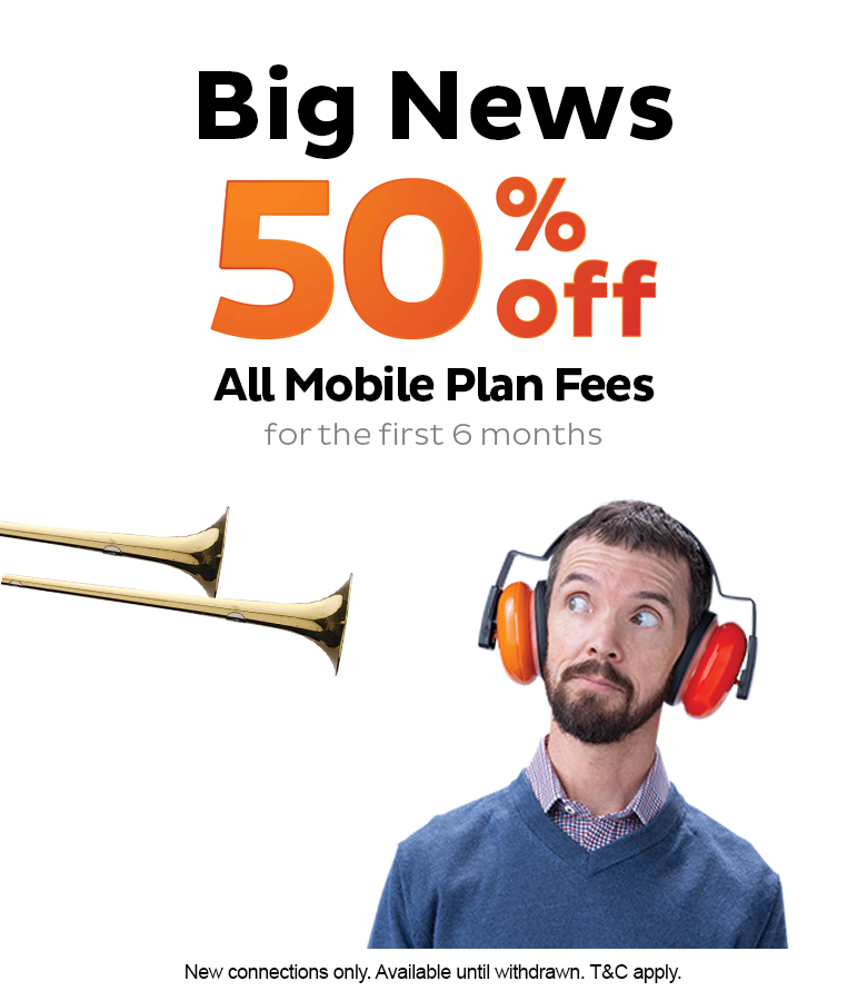 iiNet Mobile: 50% off all plan fees for the first 6 months.
